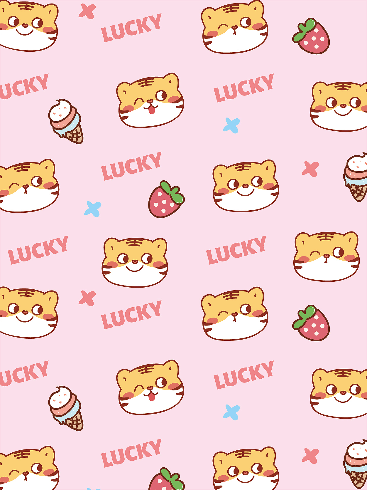 胖虎卡通可爱小老虎插画表情包ip形象