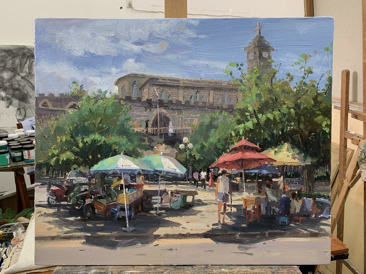 夏宇航油画《芽庄的教堂》5