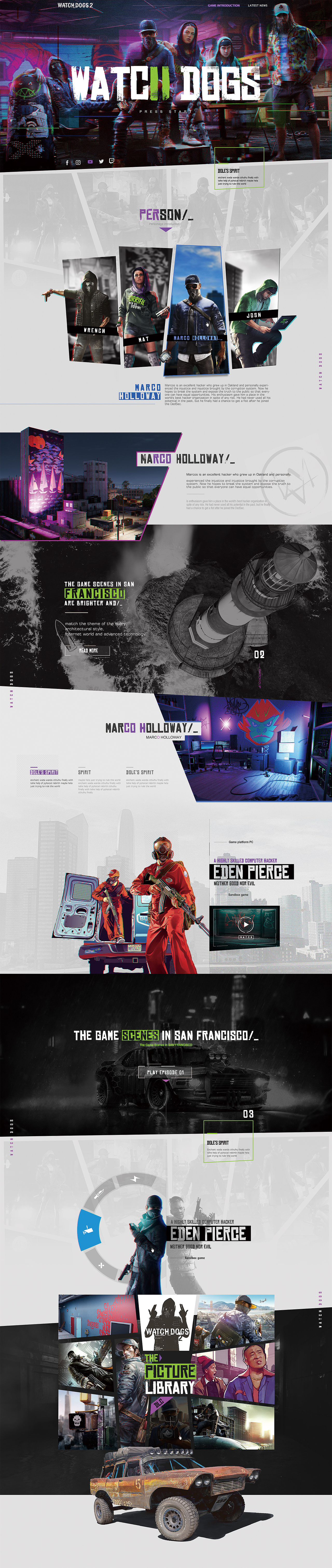 WatchDogs2 看门狗2游戏网页设计分享（图ZMTI0MDkwMTI0） - 游戏/娱乐 - 站酷设计师佳大大丶原创素材 - 站酷ZCOOL