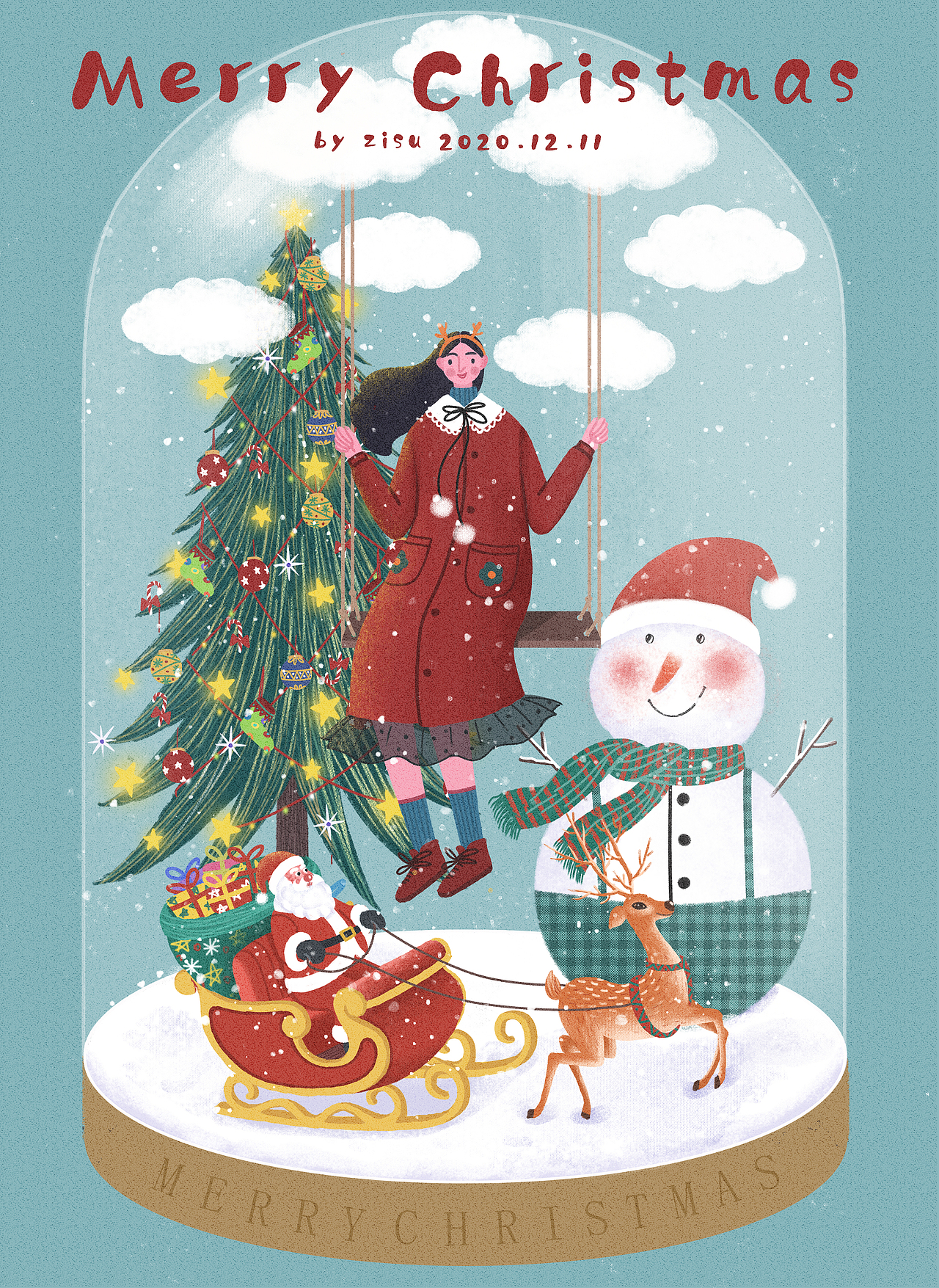 圣诞节系列插画（图ZMjM1NTEzMTky） - 创作习作 - 站酷设计师紫苏15原创素材 - 站酷ZCOOL