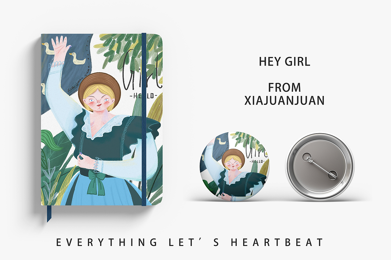 女孩插画/ipad插画/本册封面设计/文创产品设计衍生（图ZMjc5NzQxMzY4） - 商业插画 - 站酷设计师画画的卷卷呀原创素材 - 站酷ZCOOL