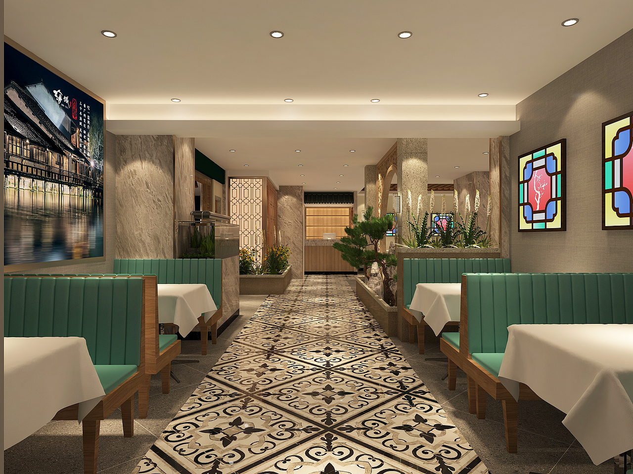 海城餐厅 空间设计/墨硕品牌策略全案设计（图ZMjU3ODM3OTky） - 酒店餐饮设计 - 站酷设计师墨硕餐饮品牌设计原创素材 - 站酷ZCOOL