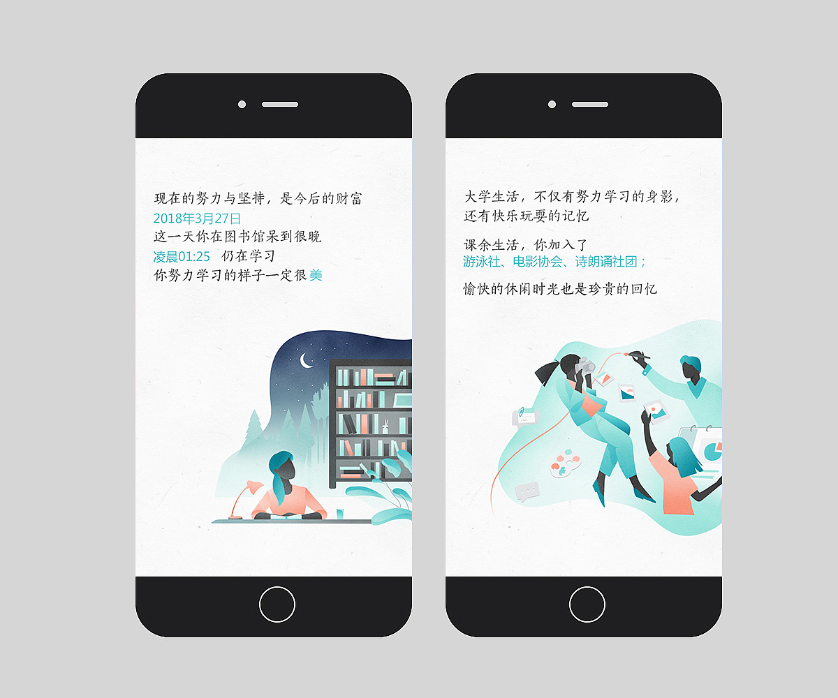 毕业季报告h5（图ZMTE5NTAxNTM2） - 移动端网页 - 站酷设计师feifeipq原创素材 - 站酷ZCOOL