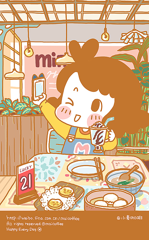 麦life系列插画X5（图ZNzI4ODkxMTI=） - 创作习作 - 站酷设计师小麦咖啡原创素材 - 站酷ZCOOL
