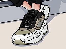 手绘运动鞋POP图