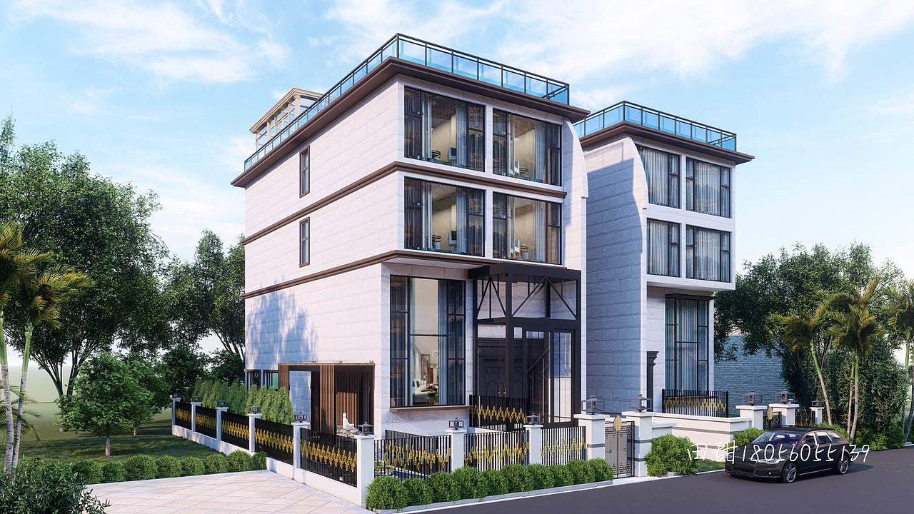 别墅外观透视（图ZMjg5MDQ2NjI0） - 景观设计 - 站酷设计师十七171原创素材 - 站酷ZCOOL