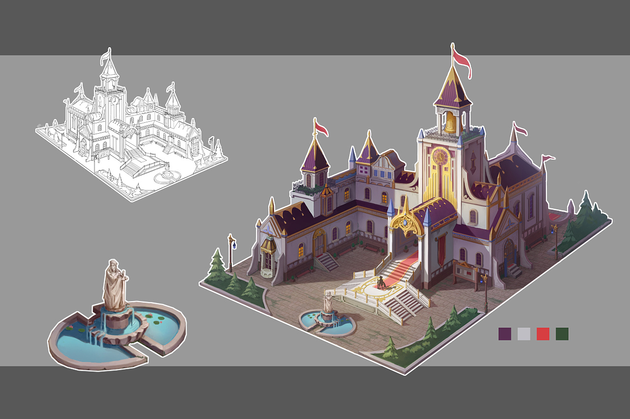 欧式建筑-学院|插画|游戏原画|bunny496 - 原创作品 - 站酷 (zcool)