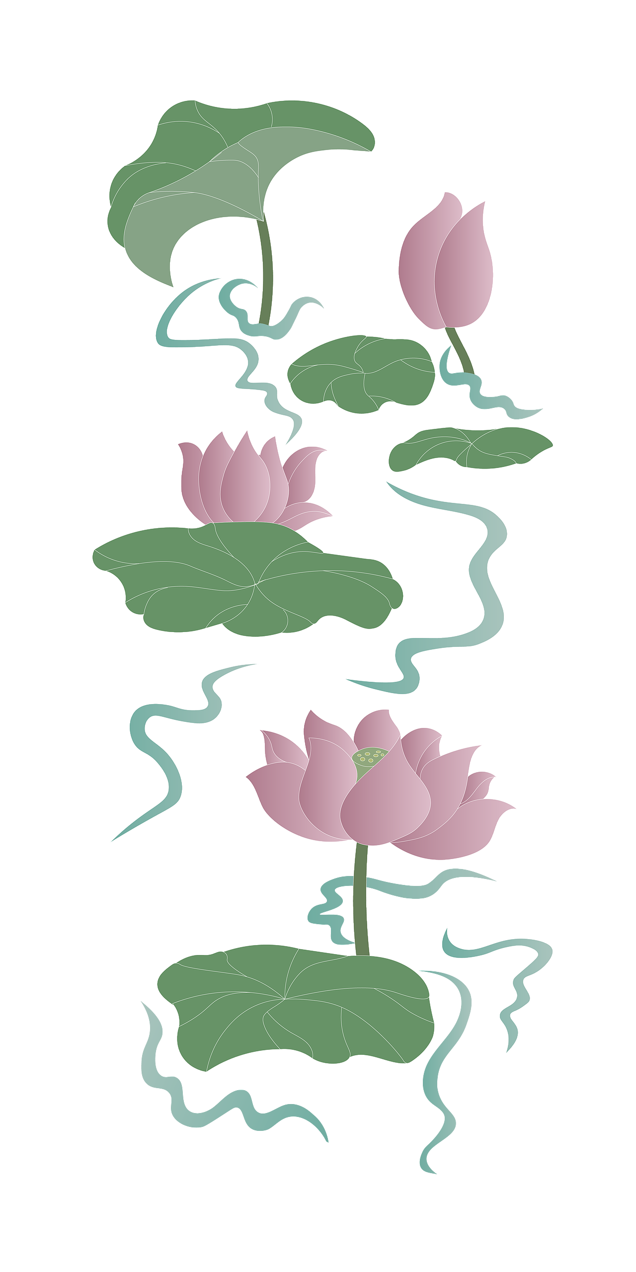 服装印花设计荷花