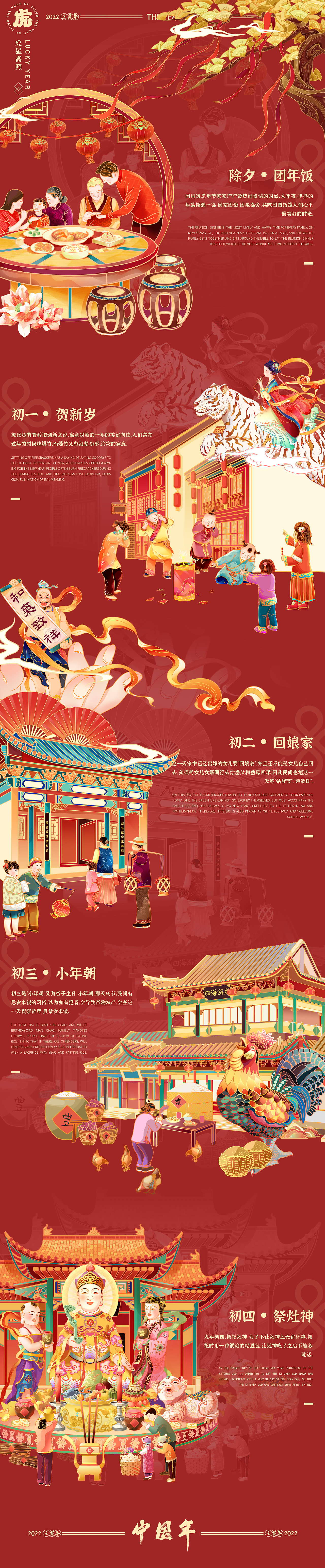 国潮插画|2022虎年贺岁长卷（图ZMjg1OTg4NzAw） - 商业插画 - 站酷设计师伍个壹插画工作室原创素材 - 站酷ZCOOL