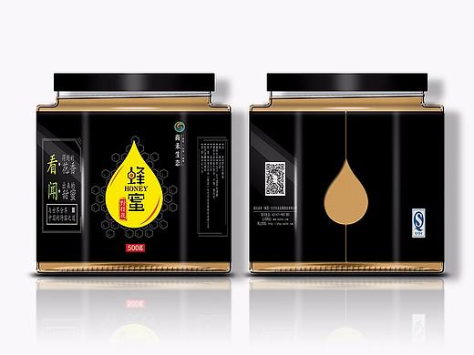 柃蜜野桂花蜂蜜瓶标标签包装设计