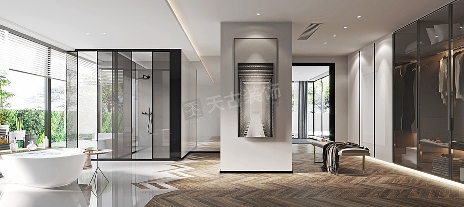 大学城天古装饰公司,龙湖开元二期洋房装修,现代风格