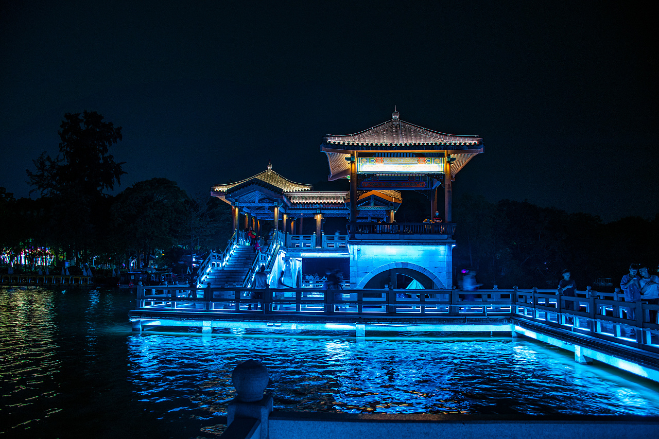 惠州西湖名胜风景区夜景