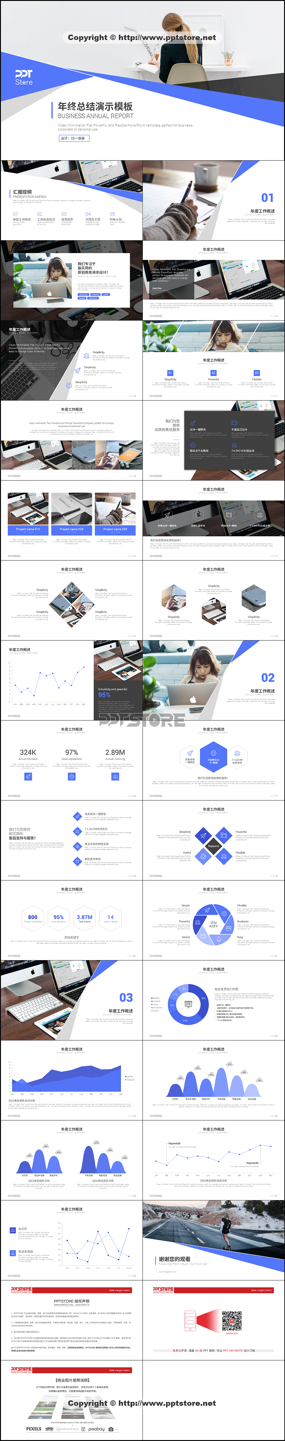 【动态】简约大气年终总结演示模板（蓝+红+占位符）（图ZNjE5OTEwMDg=） - PPT/Keynote - 站酷设计师旭一创意原创素材 - 站酷ZCOOL
