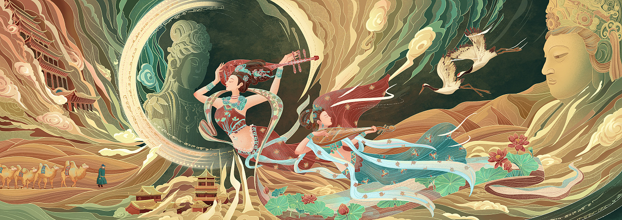 飞天（图ZMjU4OTE2NDQ4） - 商业插画 - 站酷设计师司徒罗杰原创素材 - 站酷ZCOOL