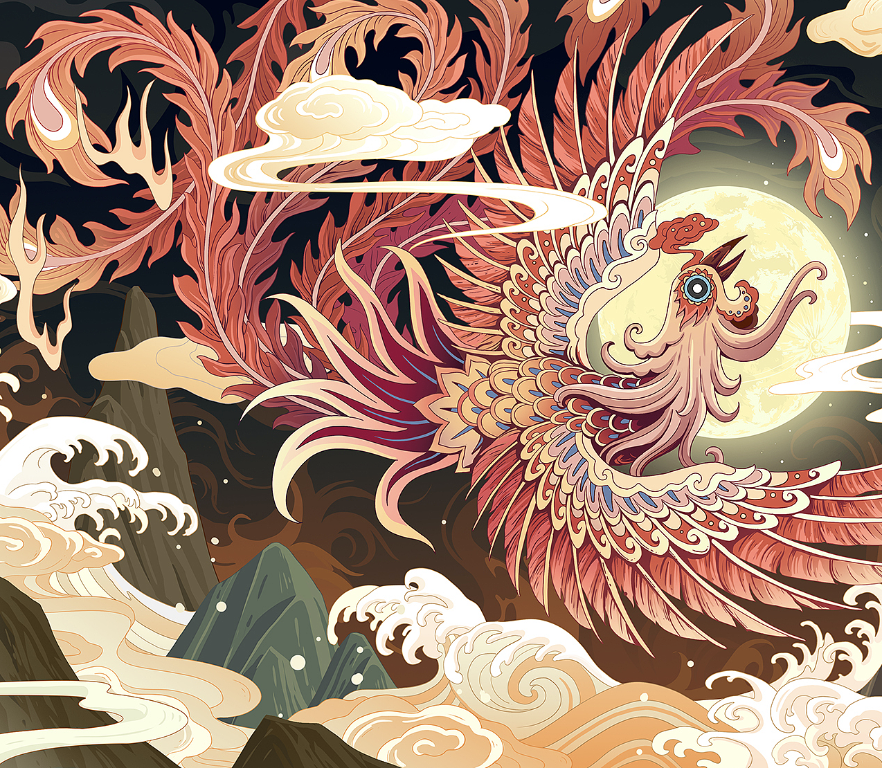 龙凤戏水插画设计（图ZMjkzMzQ3NTI0） - 商业插画 - 站酷设计师健美糖原创素材 - 站酷ZCOOL