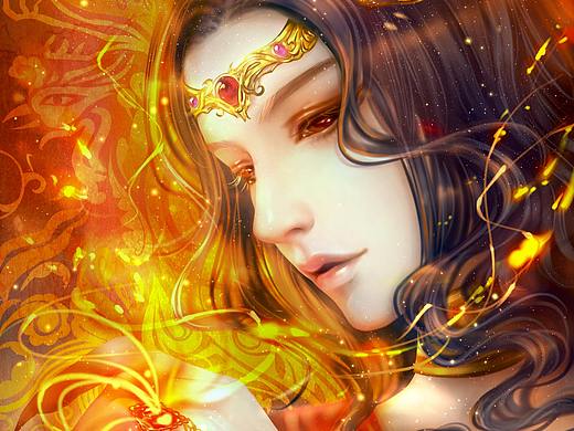 山海经凤凰 古风插画
