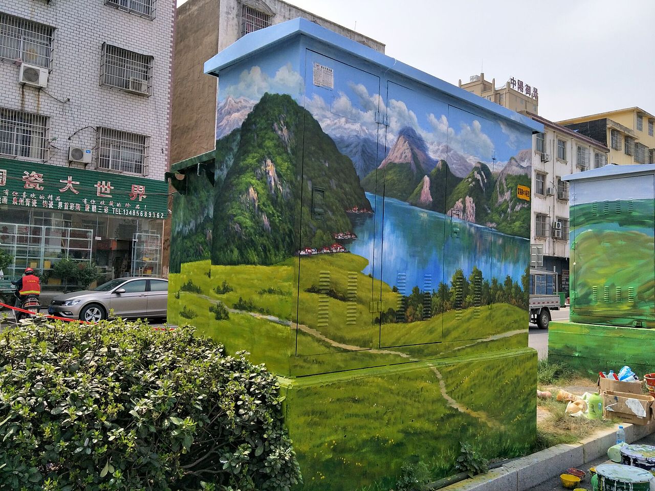 阜阳界首市——富强路变电箱彩绘（图ZMTM3NTU5OTQ0） - 新锐潮流插画 - 站酷设计师波普文化传媒原创素材 - 站酷ZCOOL