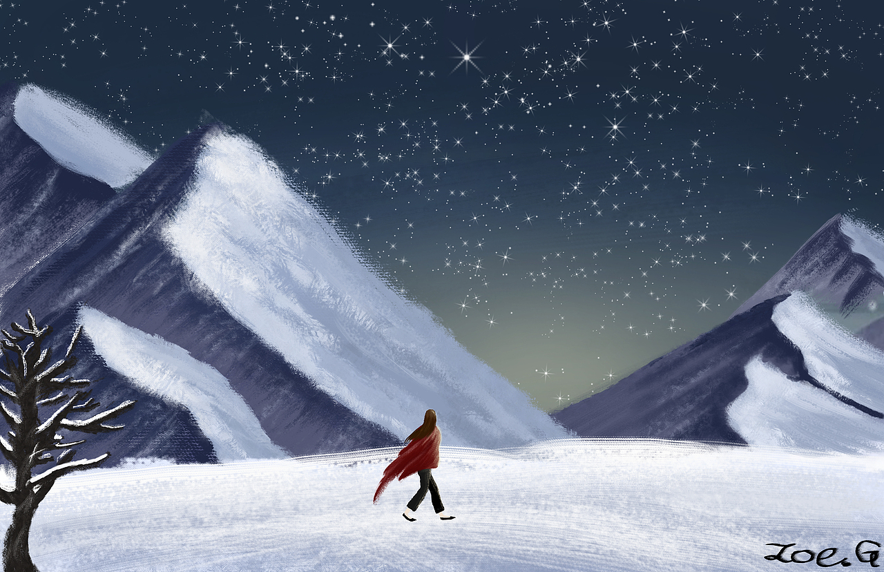 红衣女孩看世界