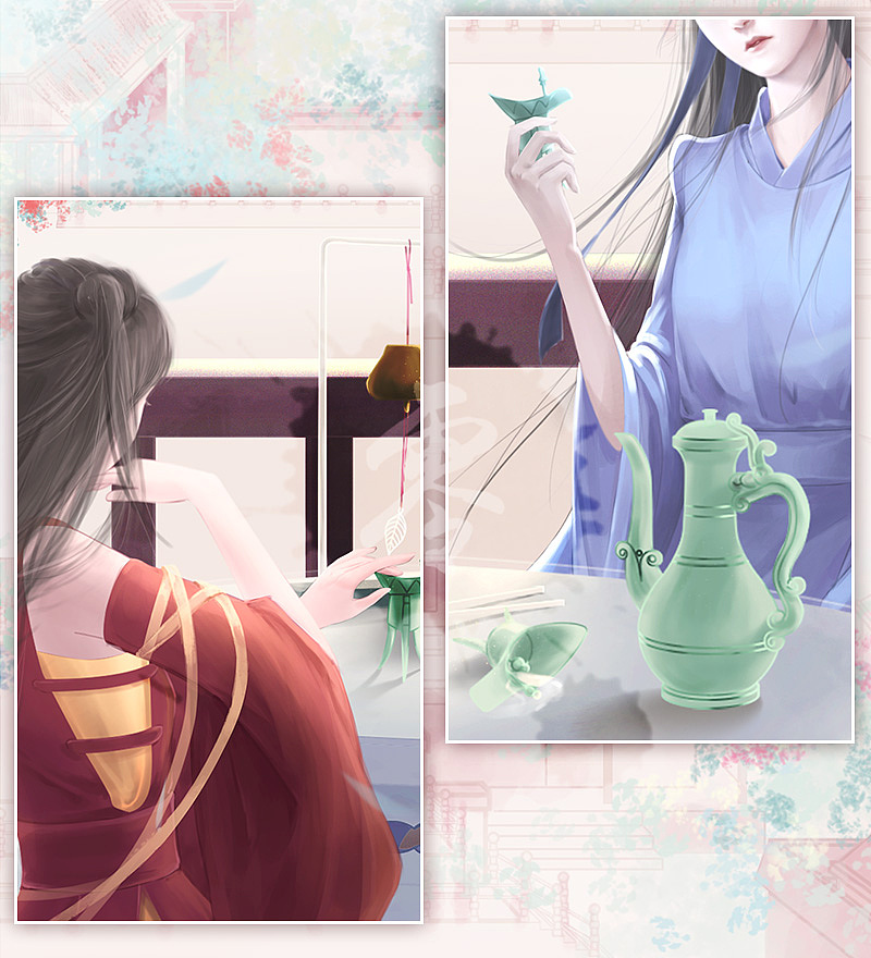 古风插画-亭中饮酒对酌-CG插画（图ZMTQ3MjQ2NzM2） - 商业插画 - 站酷设计师叫我零零原创素材 - 站酷ZCOOL
