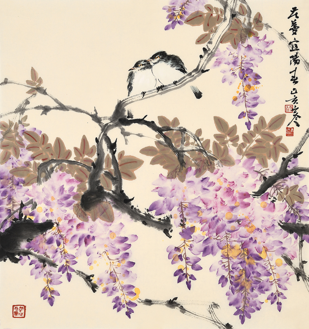 原创作品纯艺术绘画中国美术家岑今花鸟画山水画杜艳作品24书画经纪人