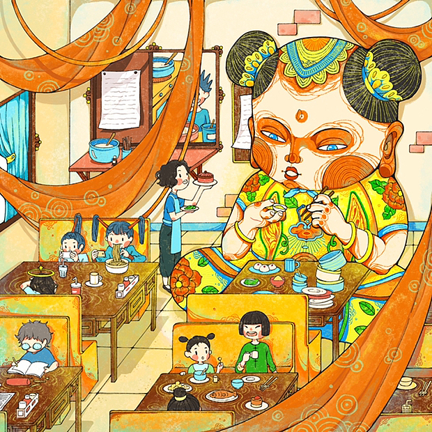 阿福的日常2（图ZMzIzMDI2Nzcy） - 商业插画 - 站酷设计师慧慧2186原创素材 - 站酷ZCOOL