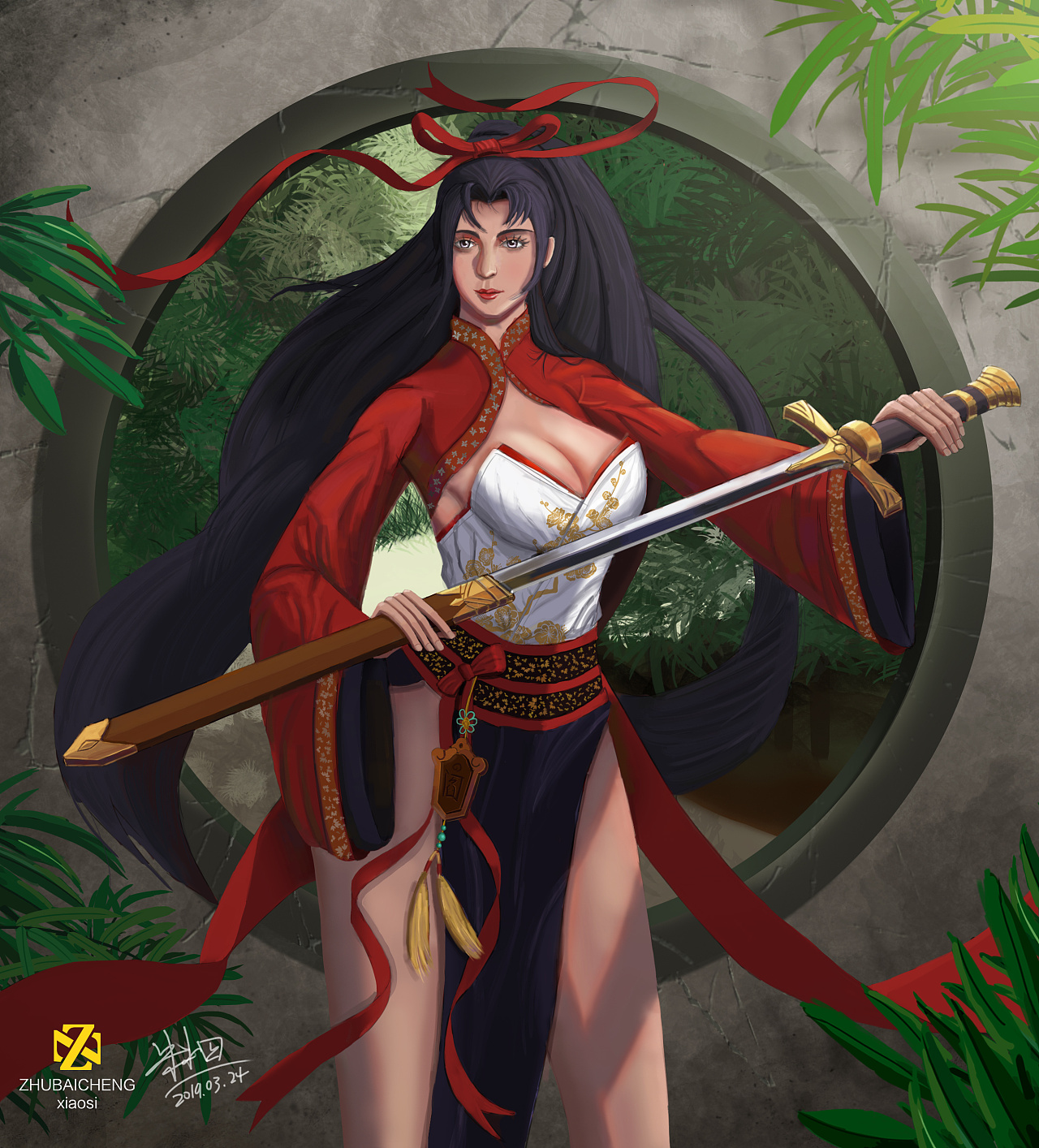 20190320庭院女剑,立帖誓从此多练习,想到立刻行动