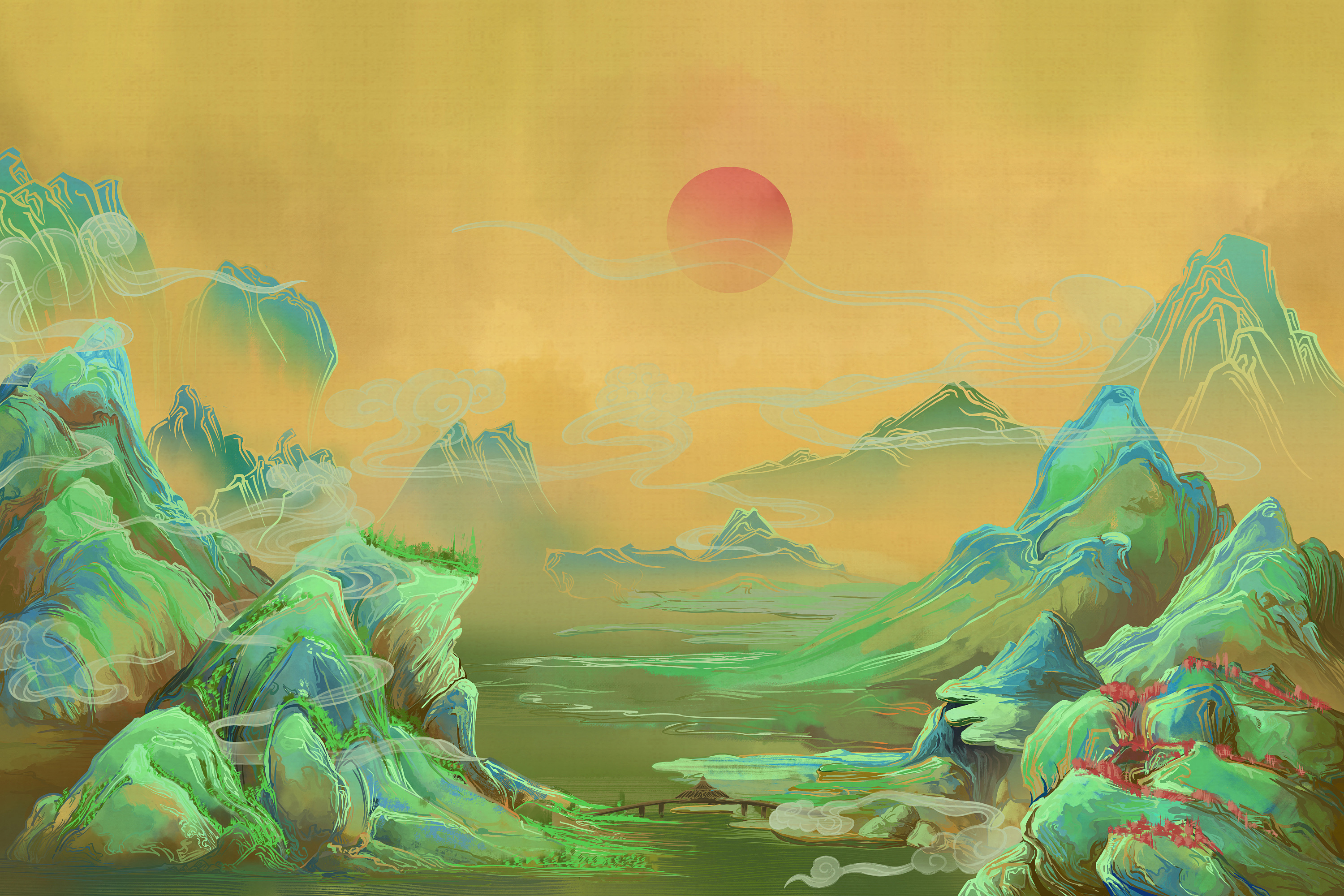 零点三五里江山图|插画|商业插画|谁悲失路之人 - 原创作品 - 站酷