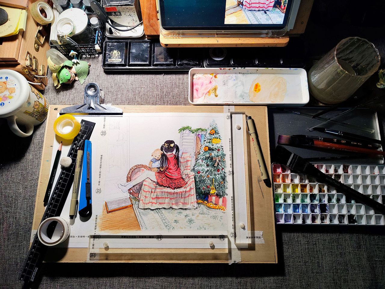 水彩,圣诞快乐!