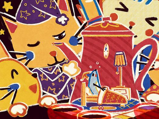 【025】別睡了，起來玩躲貓貓?。▊€人主頁-ZNTI0MDIwMzI=） - 兒童插畫 - 站酷設(shè)計師桔安Jiean原創(chuàng)素材 - 站酷ZCOOL