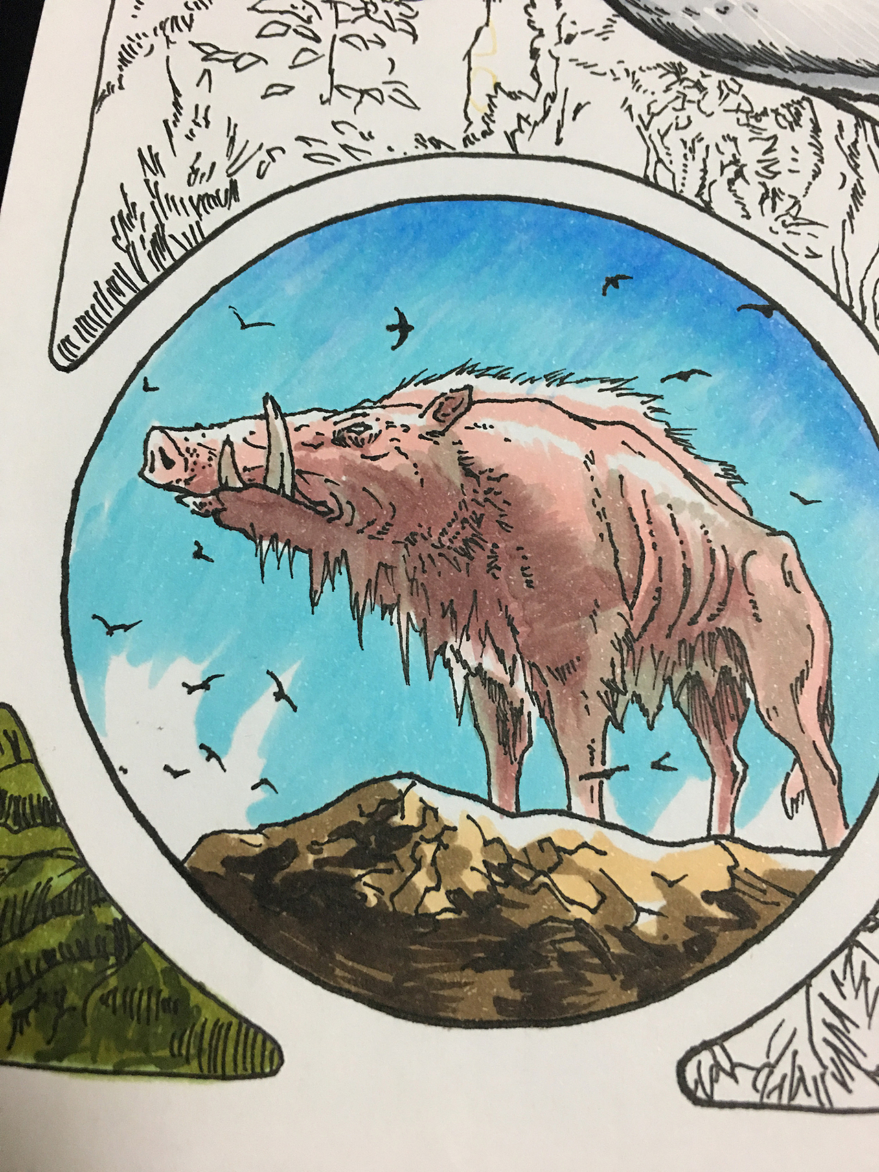 那些年，画过的动漫——幽灵公主（图ZMjI5OTQxNzY4） - 单幅漫画 - 站酷设计师安天映画原创素材 - 站酷ZCOOL