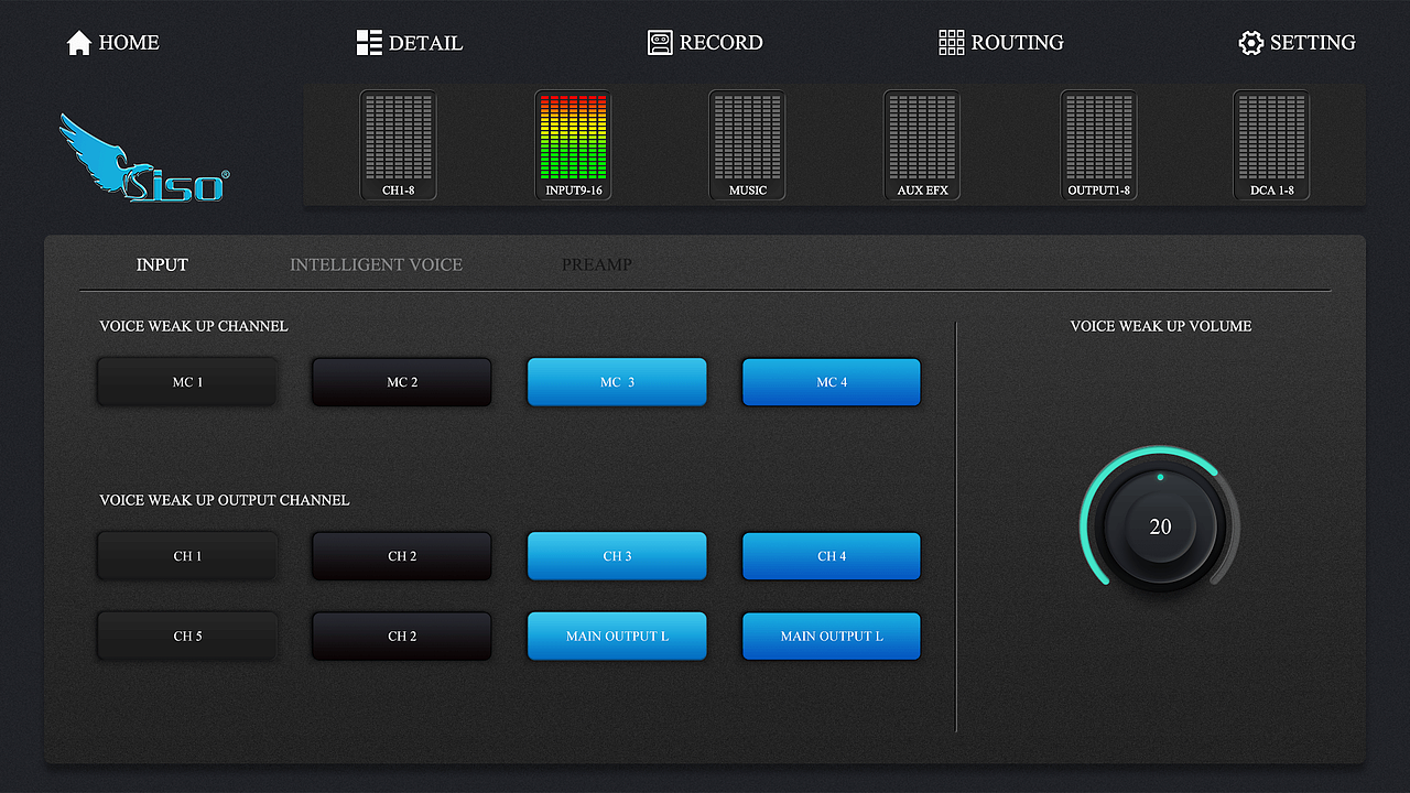 DW100-软件调音台ipad平板电脑UI界面设计