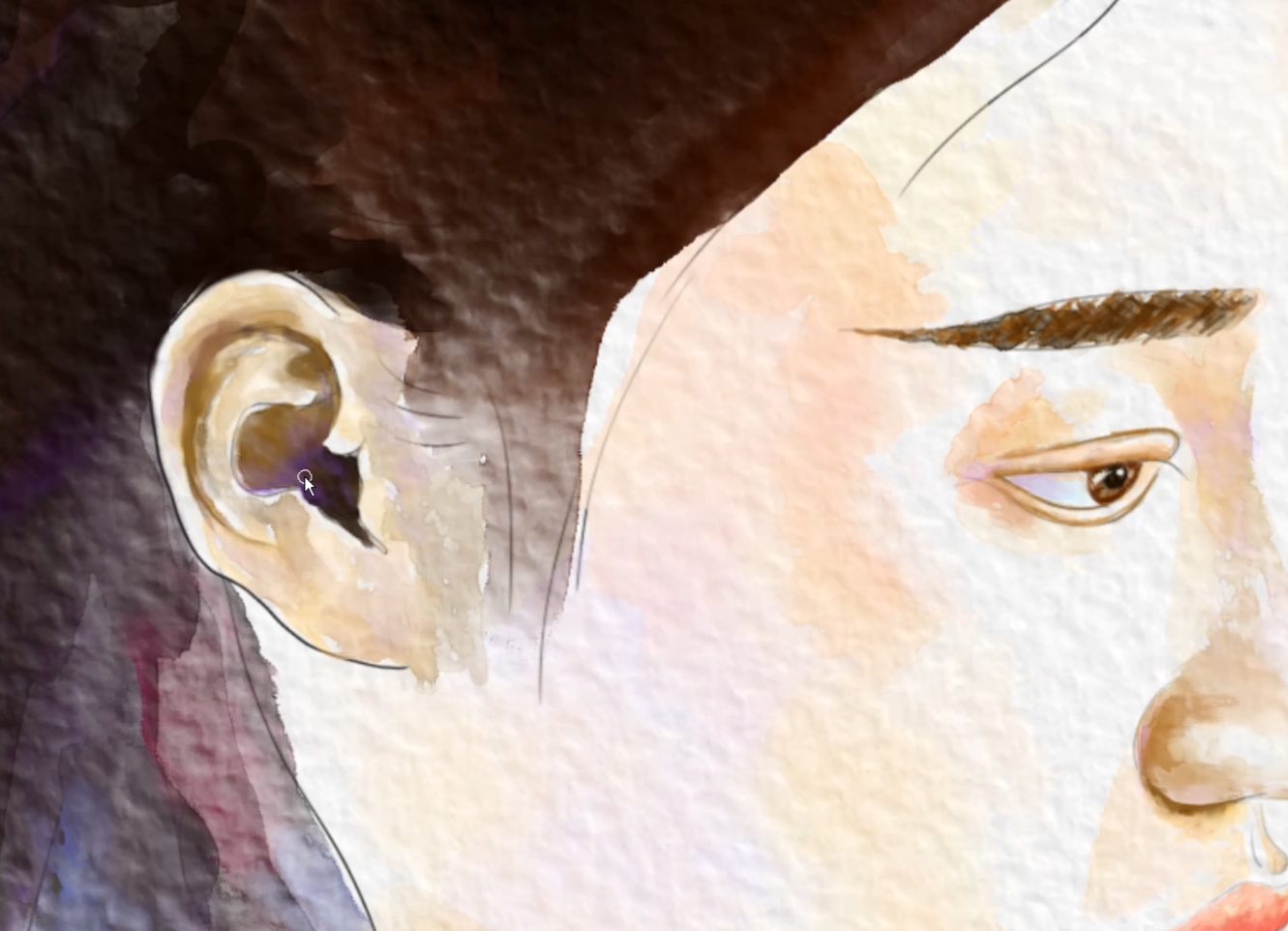 水彩画穿着粉色上衣的姑娘技巧分享