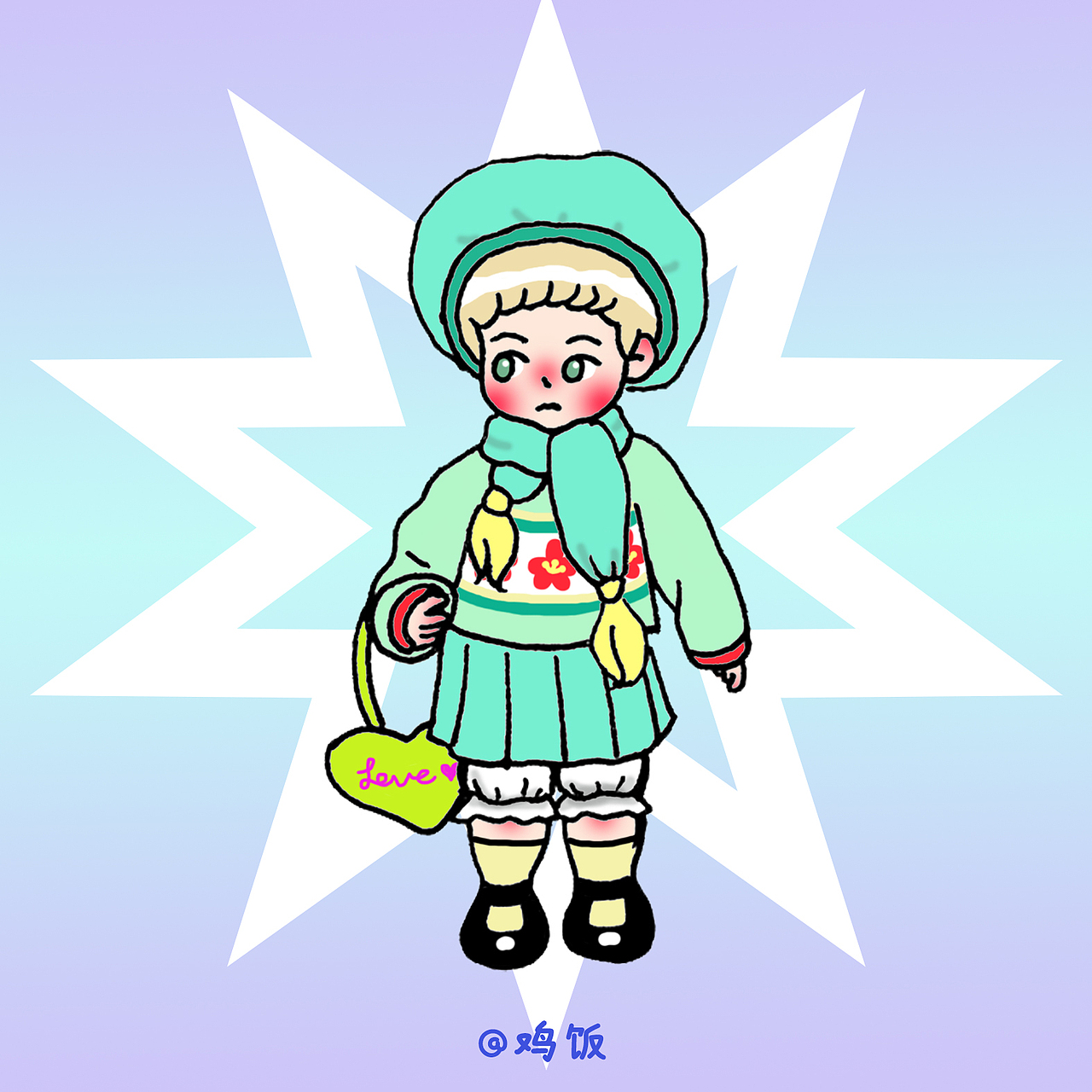 画了4⃣️个娃娃✨