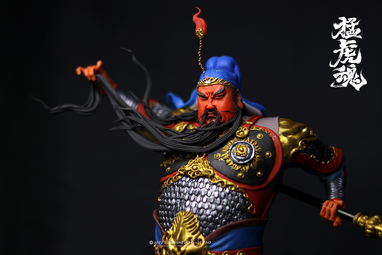 手捏粘土人偶手办三国演义关羽面塑彩塑【塑新斋潘纪】