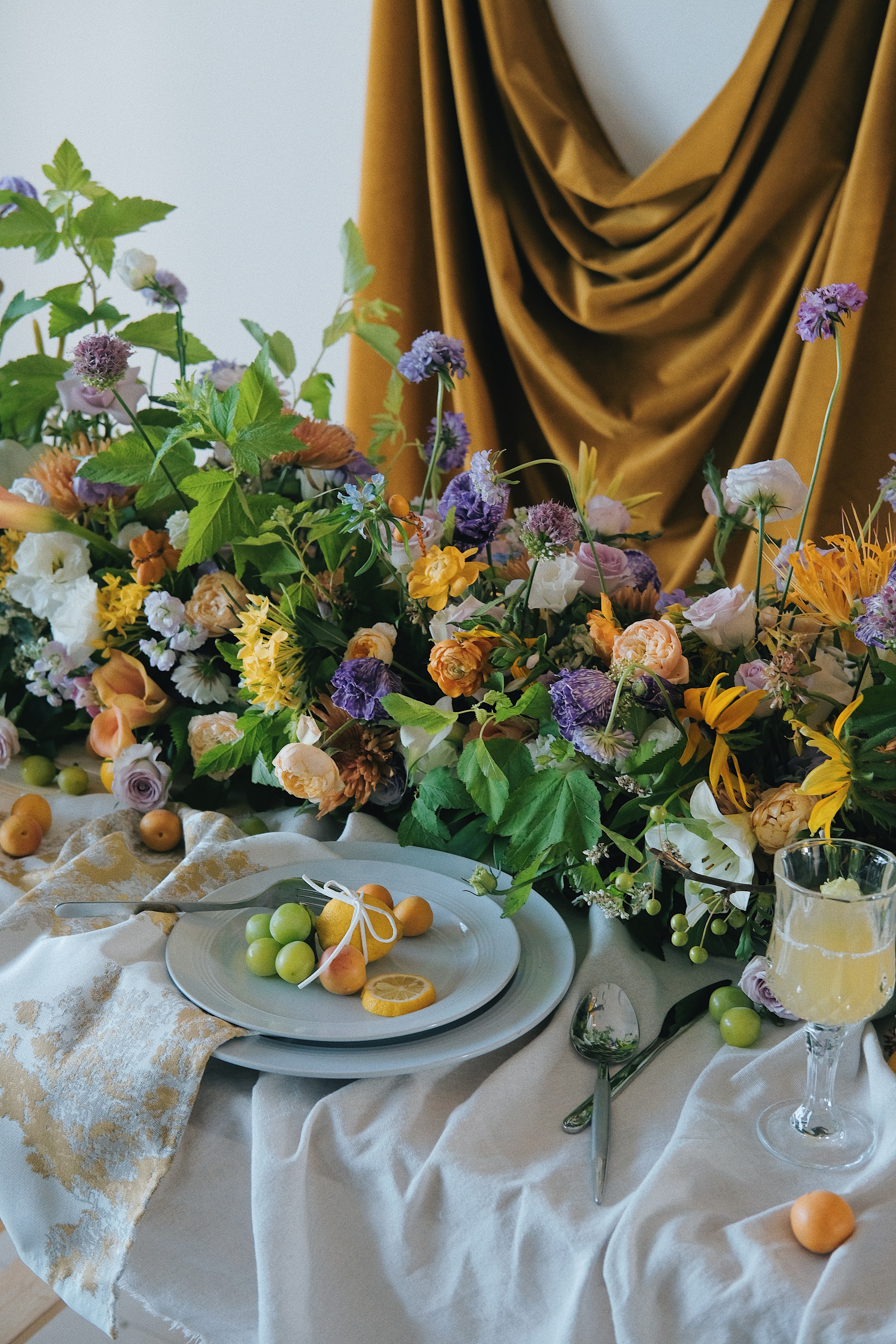 花艺西式长形桌花设计