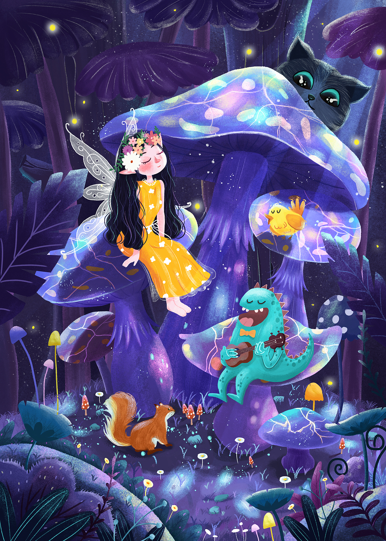 森林小精灵绘本插画