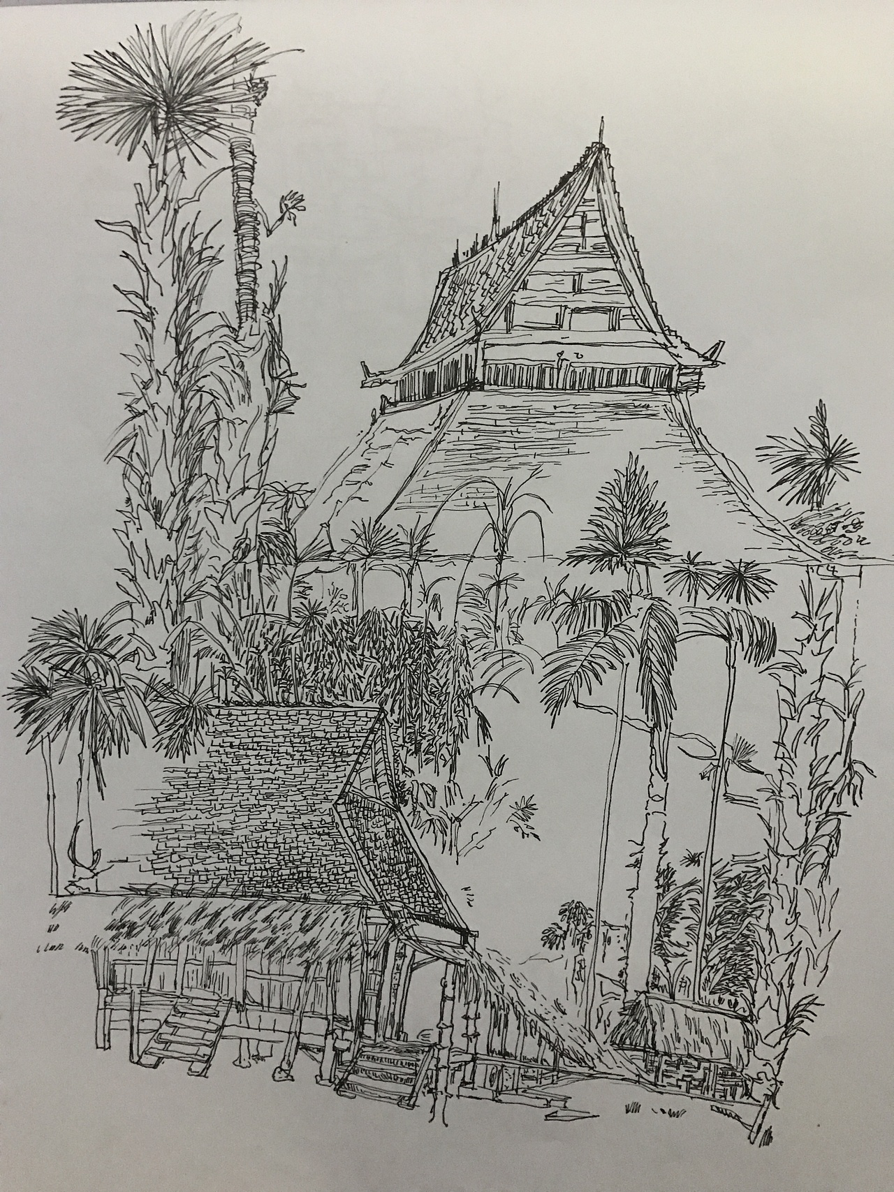 线描 建筑 风景