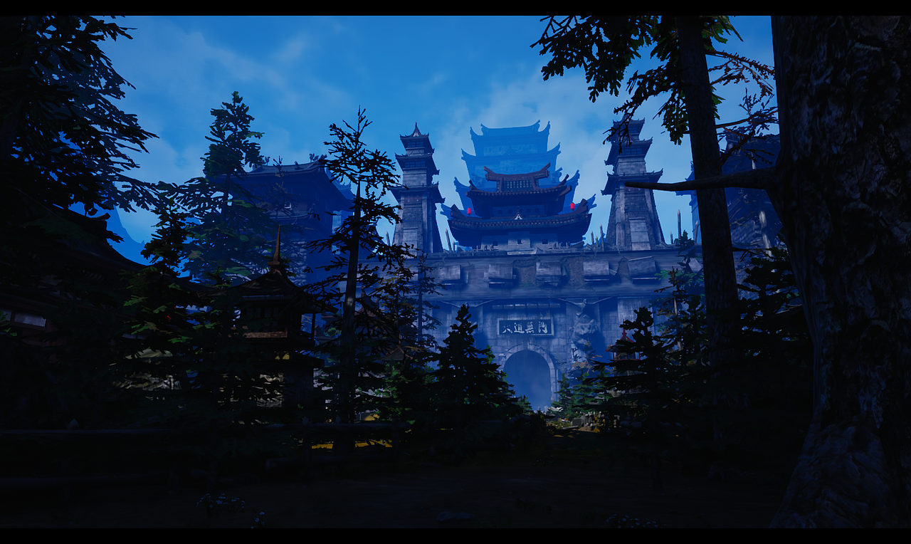 【虚幻4】自制UE4中国风游戏场景设计流程_城门的呼唤