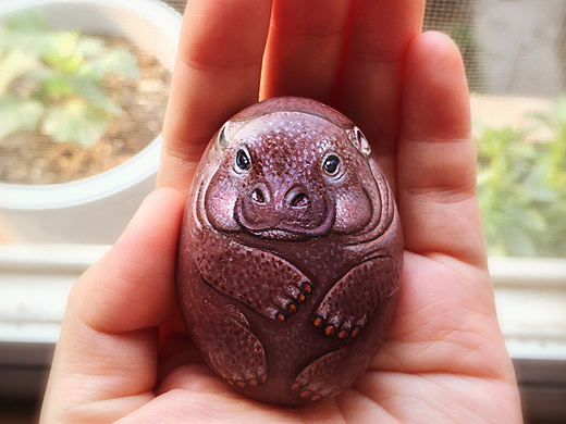 河马+海豹-石头和水晶滴胶的组合