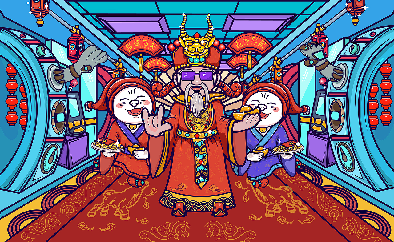 新年插画（图ZMjQ1Mjg3MDQw） - 商业插画 - 站酷设计师米米久原创素材 - 站酷ZCOOL