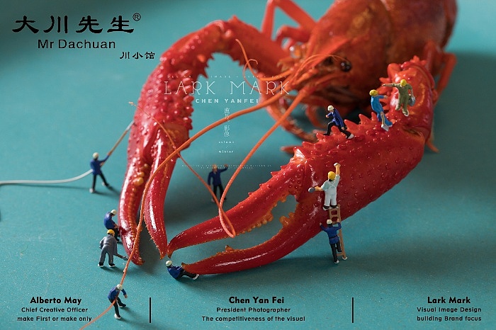 小食材|大世界 小龙虾 美食缩微摄影小人国微缩摄影