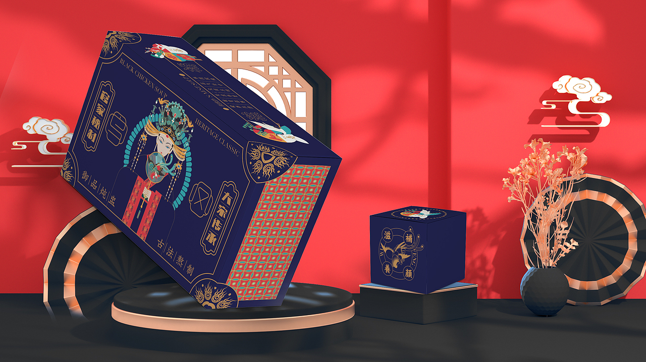 插画练习-乌凤滋补礼盒（文创包装全案）（图ZMjY4MTQwNDUy） - 商业插画 - 站酷设计师飞燕集原创素材 - 站酷ZCOOL