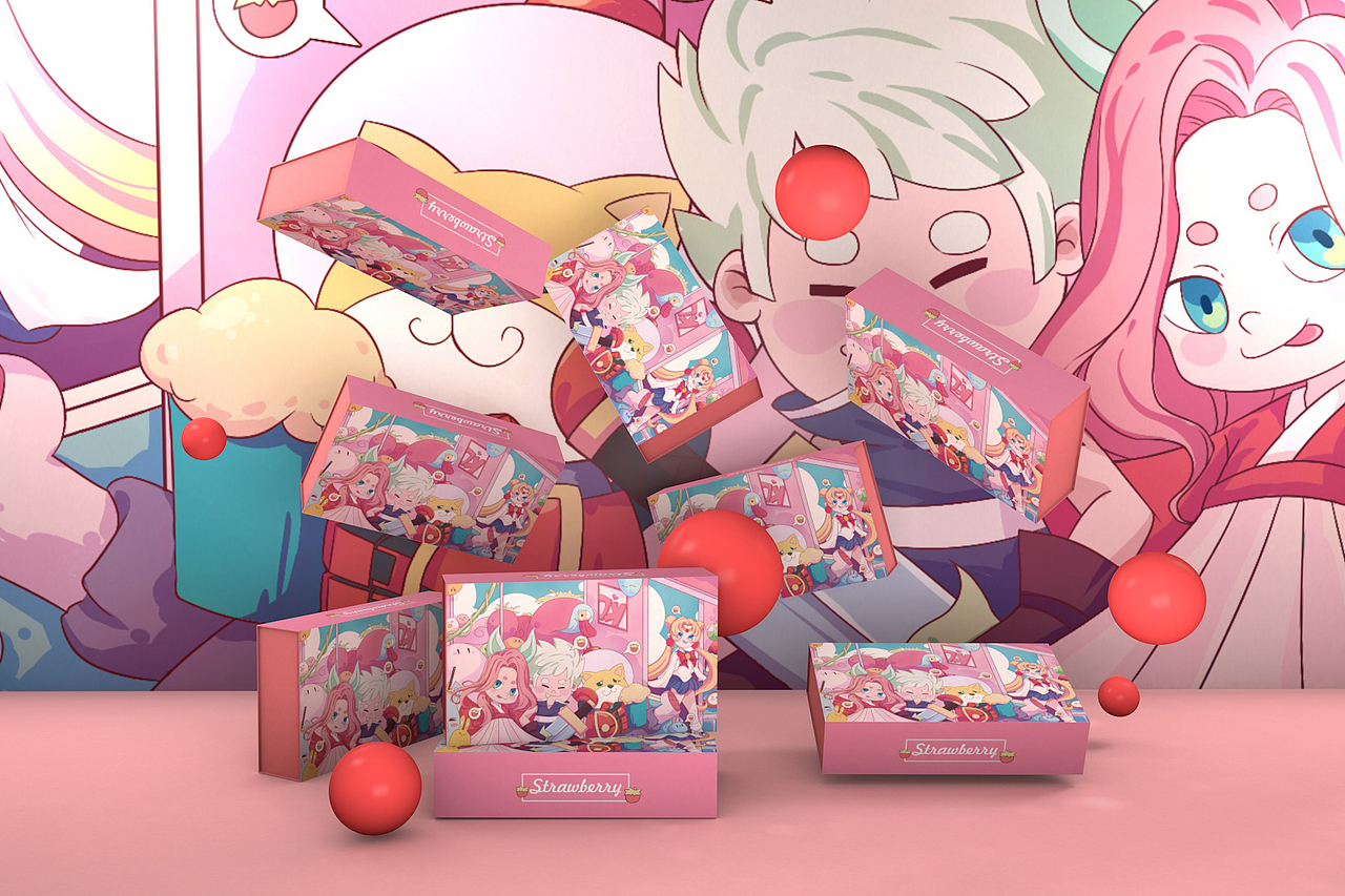 草莓创意手绘包装盒（图ZMTMzMzQxODY4） - 包装 - 站酷设计师造物视觉品牌设计原创素材 - 站酷ZCOOL