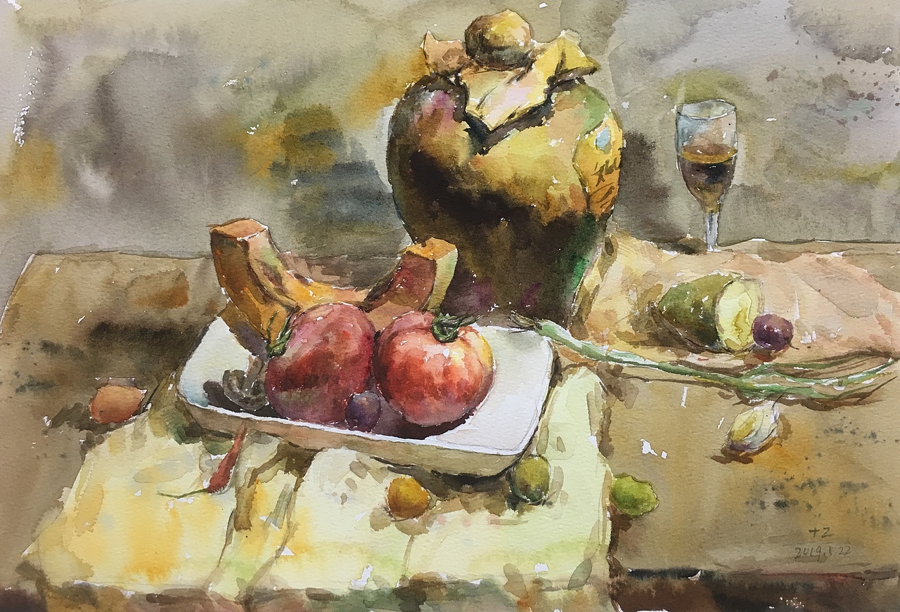 水彩静物步骤图|纯艺术|绘画|家洲水彩_原创作品-站酷zcool