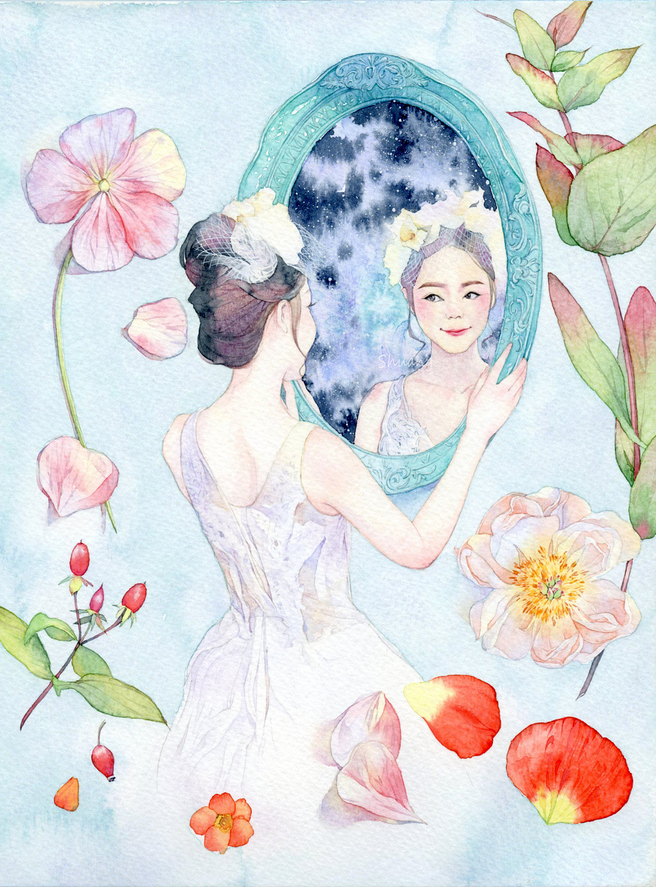 只有花知道（图ZMzE3NzQxNDQ=） - 艺术插画 - 站酷设计师双兔纸原创素材 - 站酷ZCOOL
