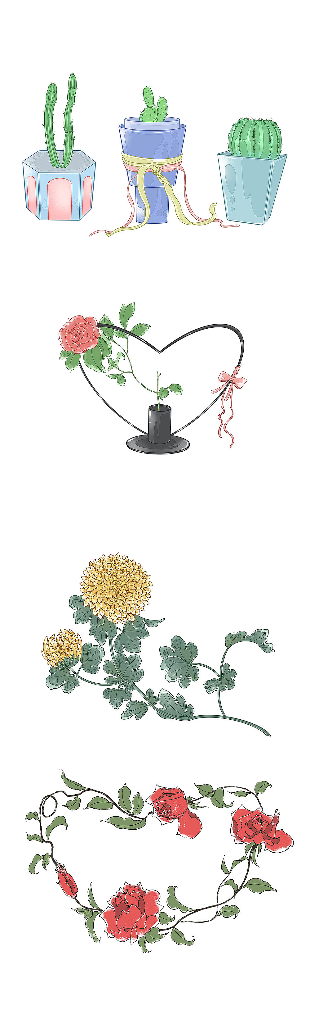 植物插画集（图ZMTk5MDYyMDEy） - 商业插画 - 站酷设计师四月啾啾原创素材 - 站酷ZCOOL