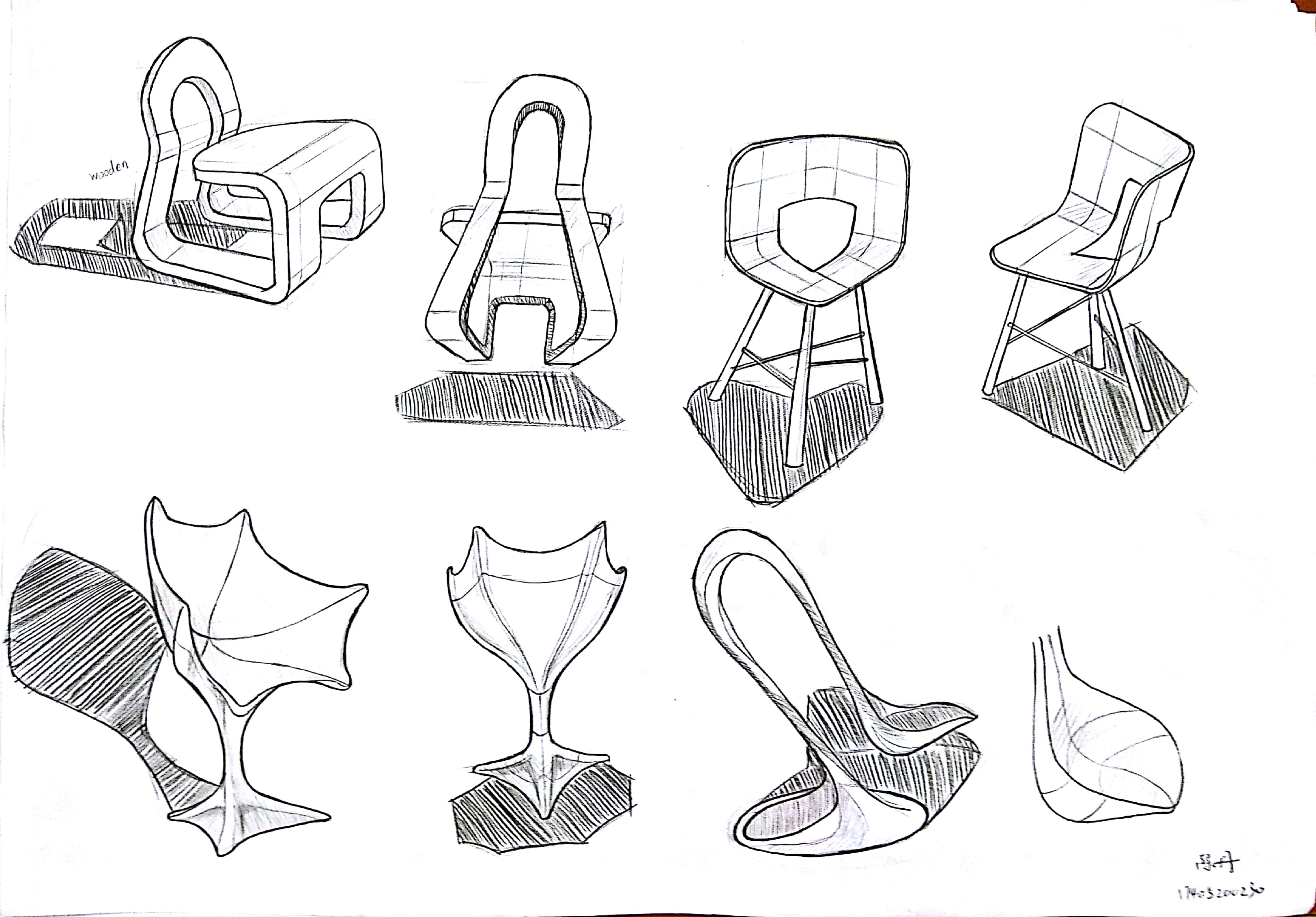 椅子立体图手工画法图片