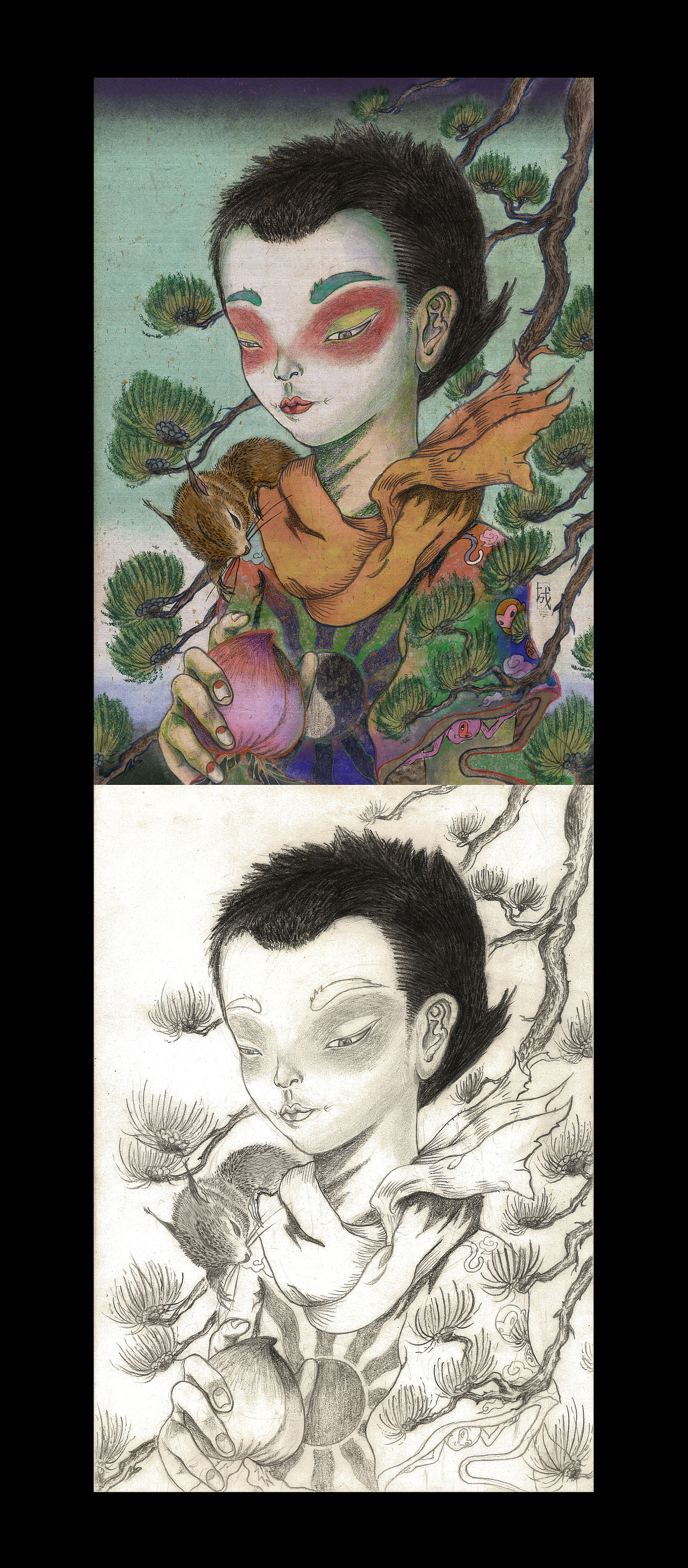☾☾ 落英 ☽☽ / 壹（图ZMTk4OTA4MTIw） - 艺术插画 - 站酷设计师RebrainLab原创素材 - 站酷ZCOOL