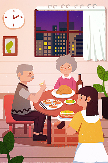 五月份画的一些关于父亲节亲情的一些插画