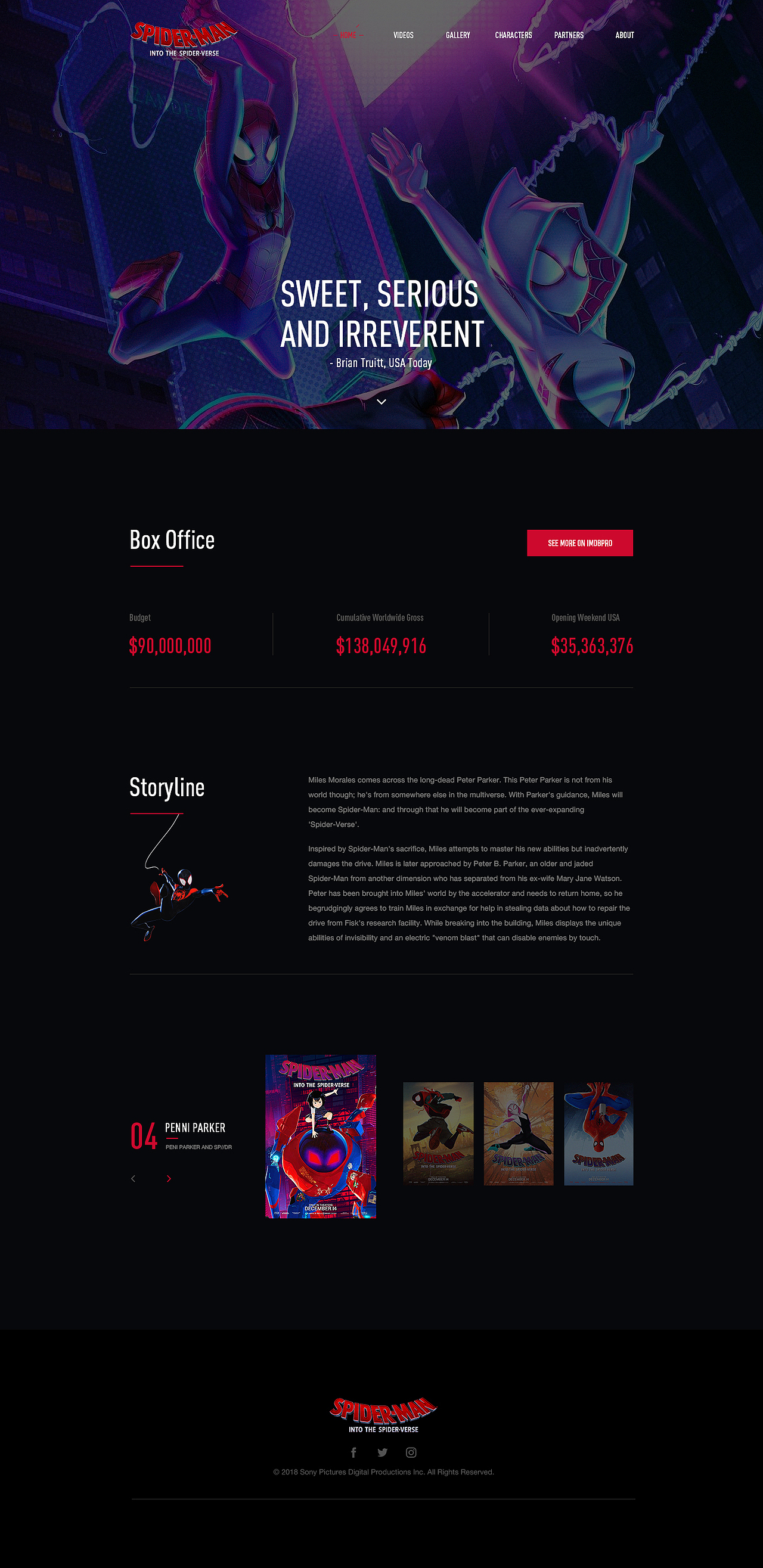 Spider-Man Into the Spider-Verse Webdesign#（图ZMTQwMzIyNTY4） - 企业官网 - 站酷设计师Sawyerchan原创素材 - 站酷ZCOOL